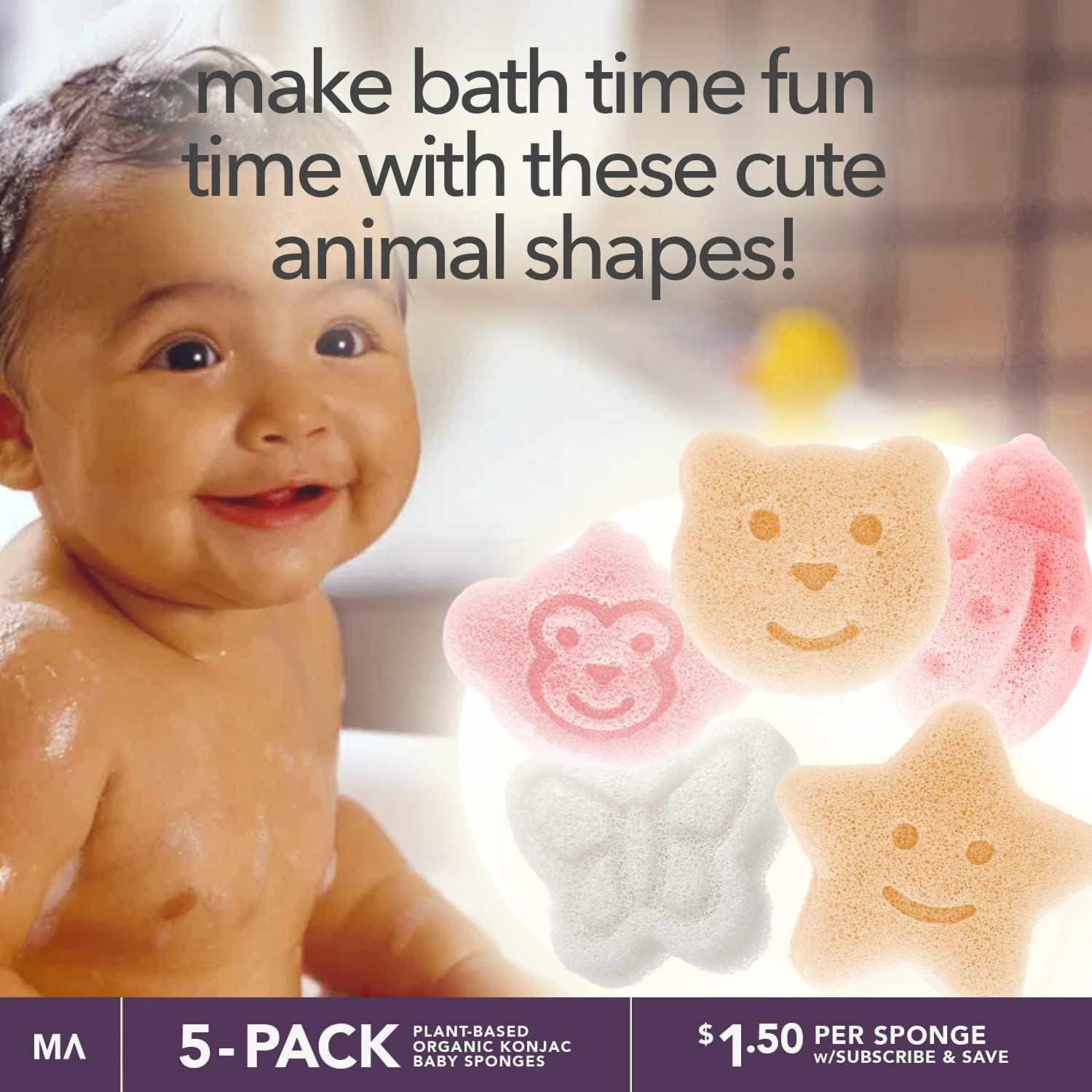 Esponjas de Baño Konjac para Bebés - Set de 5 Piezas