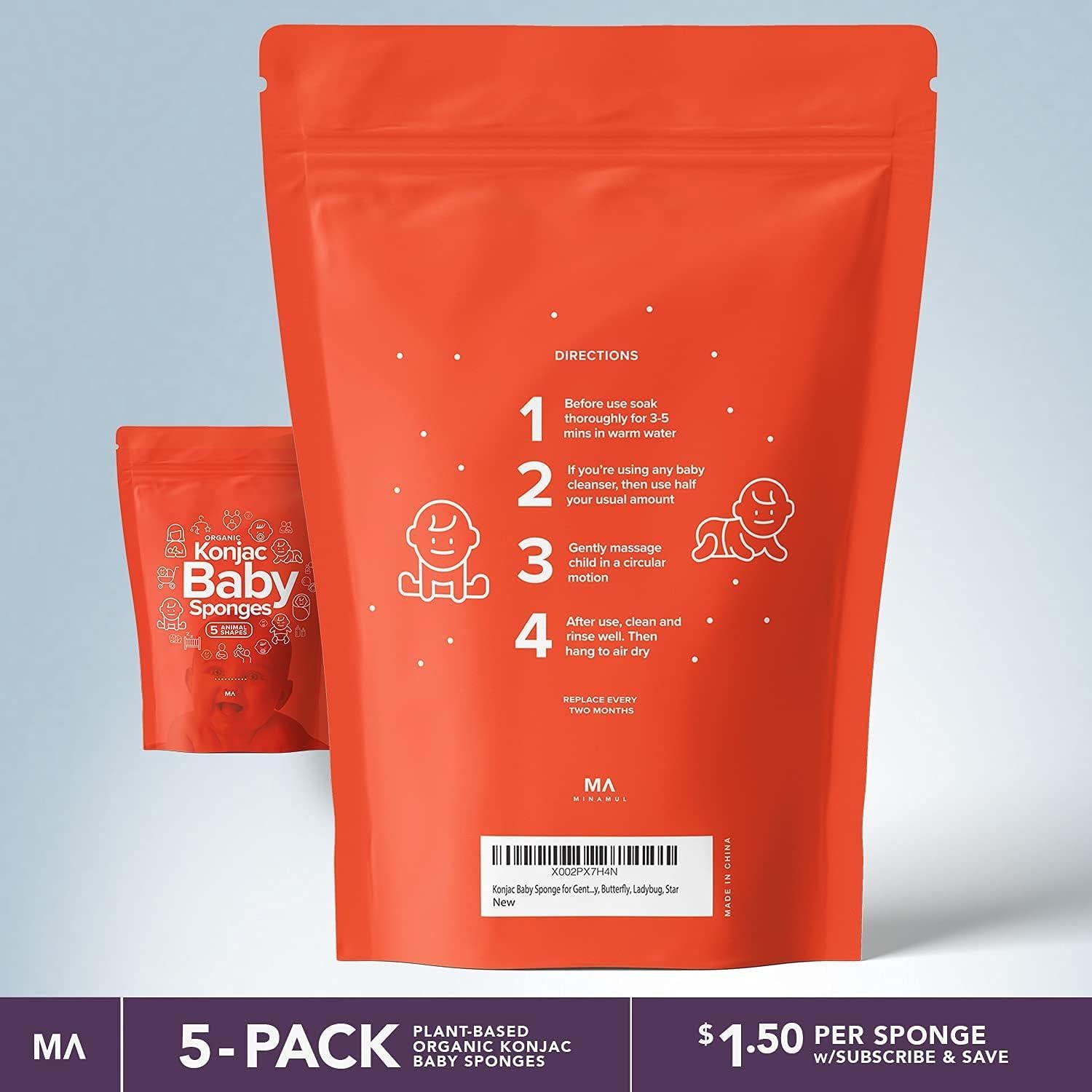 Esponjas de Baño Konjac para Bebés - Set de 5 Piezas