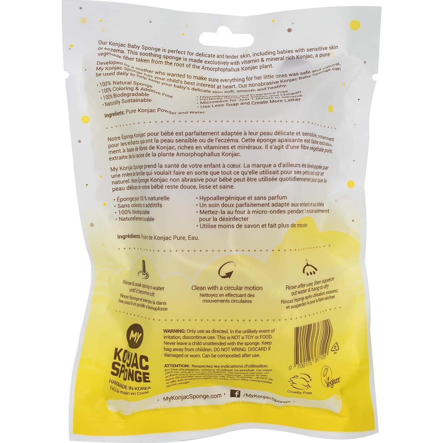 Esponja de Baño Natural My Konjac para Bebés Hipoalergénica