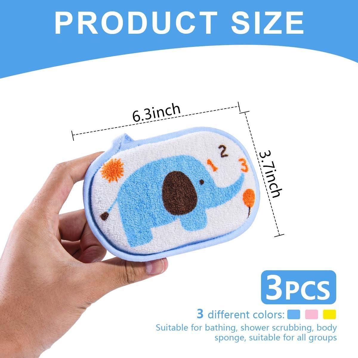 Esponja de Baño OBTANIM Set de 3 Suave y Natural