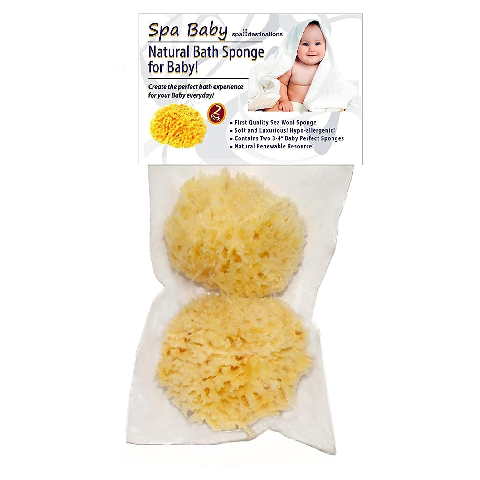 Esponja Natural para Bebés Spa Destinations - 2 Unidades 7.6-10.2 cm