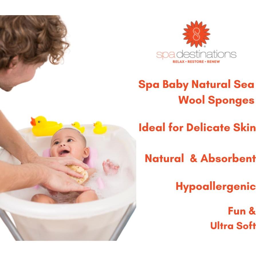 Esponja Natural para Bebés Spa Destinations - 2 Unidades 7.6-10.2 cm