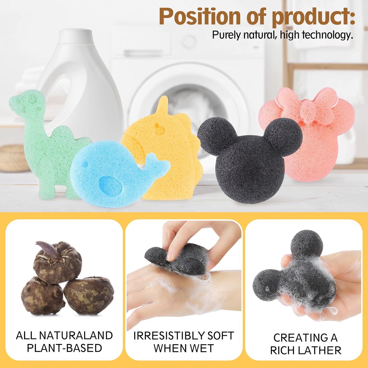 Esponjas de Baño Konjac para Bebés - Set de 5 Unidades