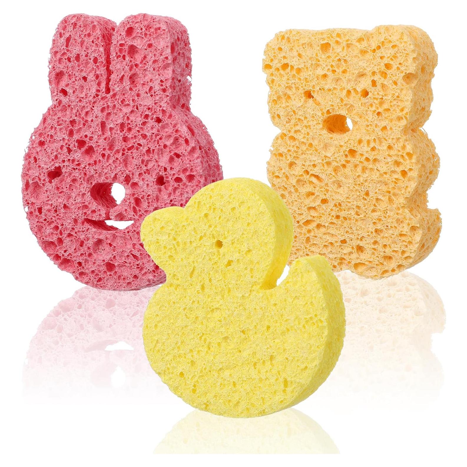 Juego de 3 Esponjas de Baño para Bebés CIATBYYJ - Conejo, Pato, Oso