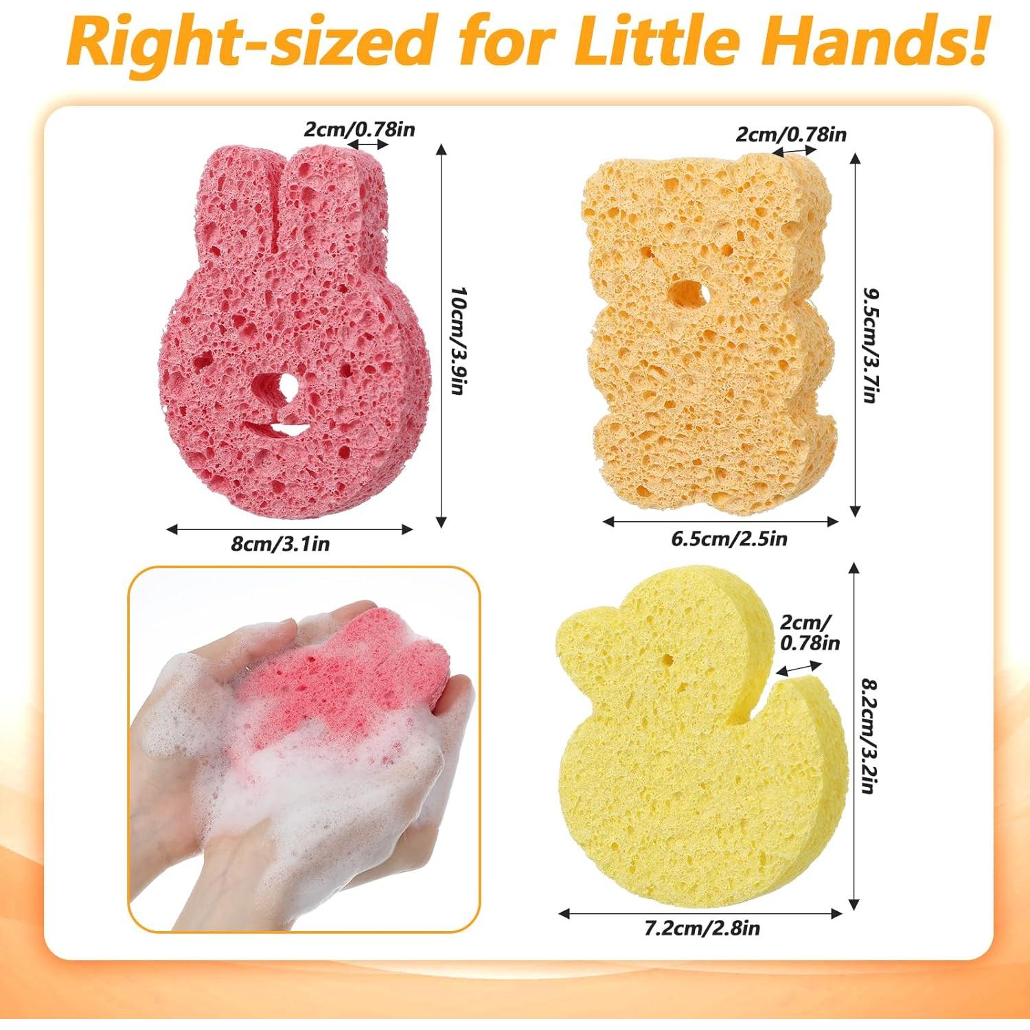 Juego de 3 Esponjas de Baño para Bebés CIATBYYJ - Conejo, Pato, Oso