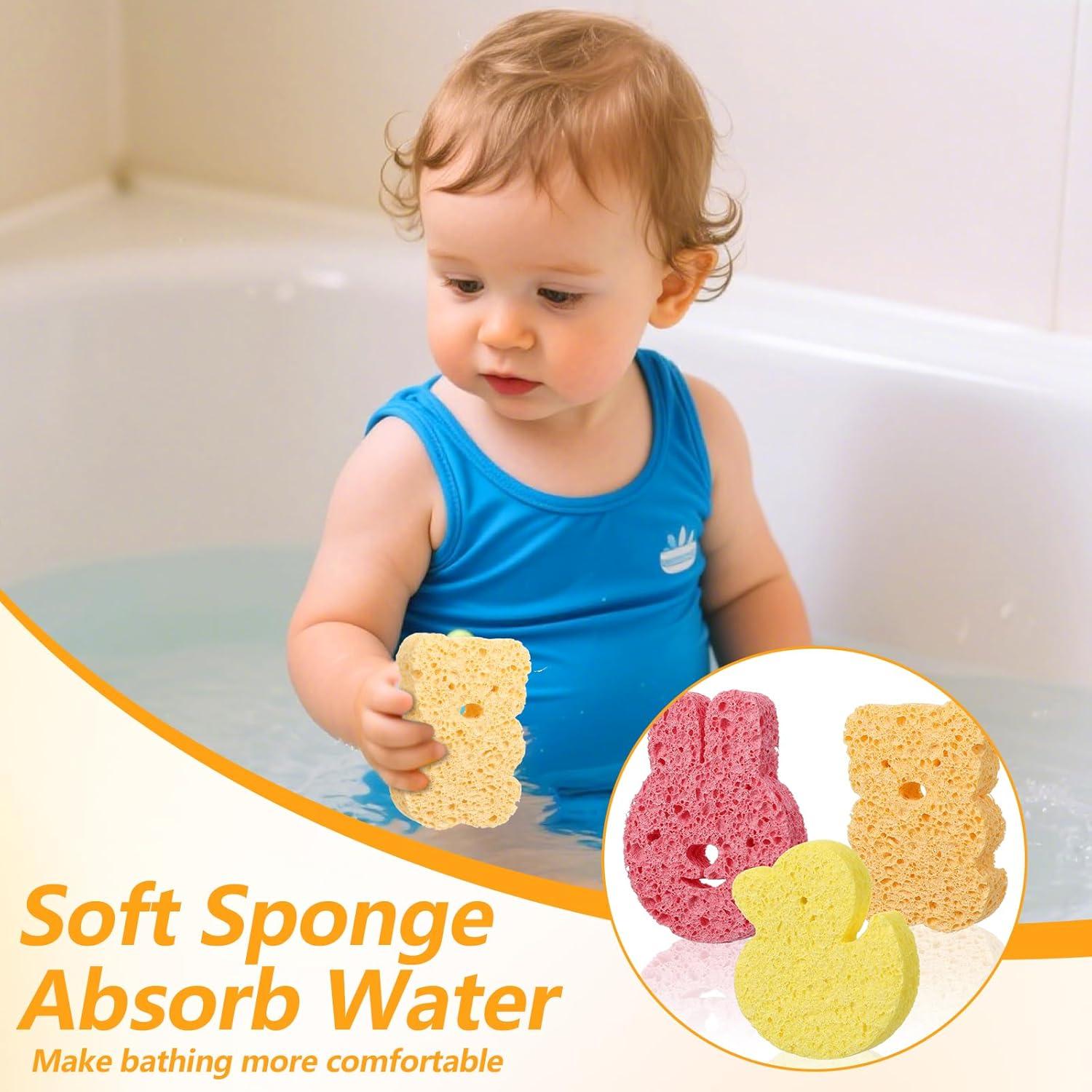 Juego de 3 Esponjas de Baño para Bebés CIATBYYJ - Conejo, Pato, Oso