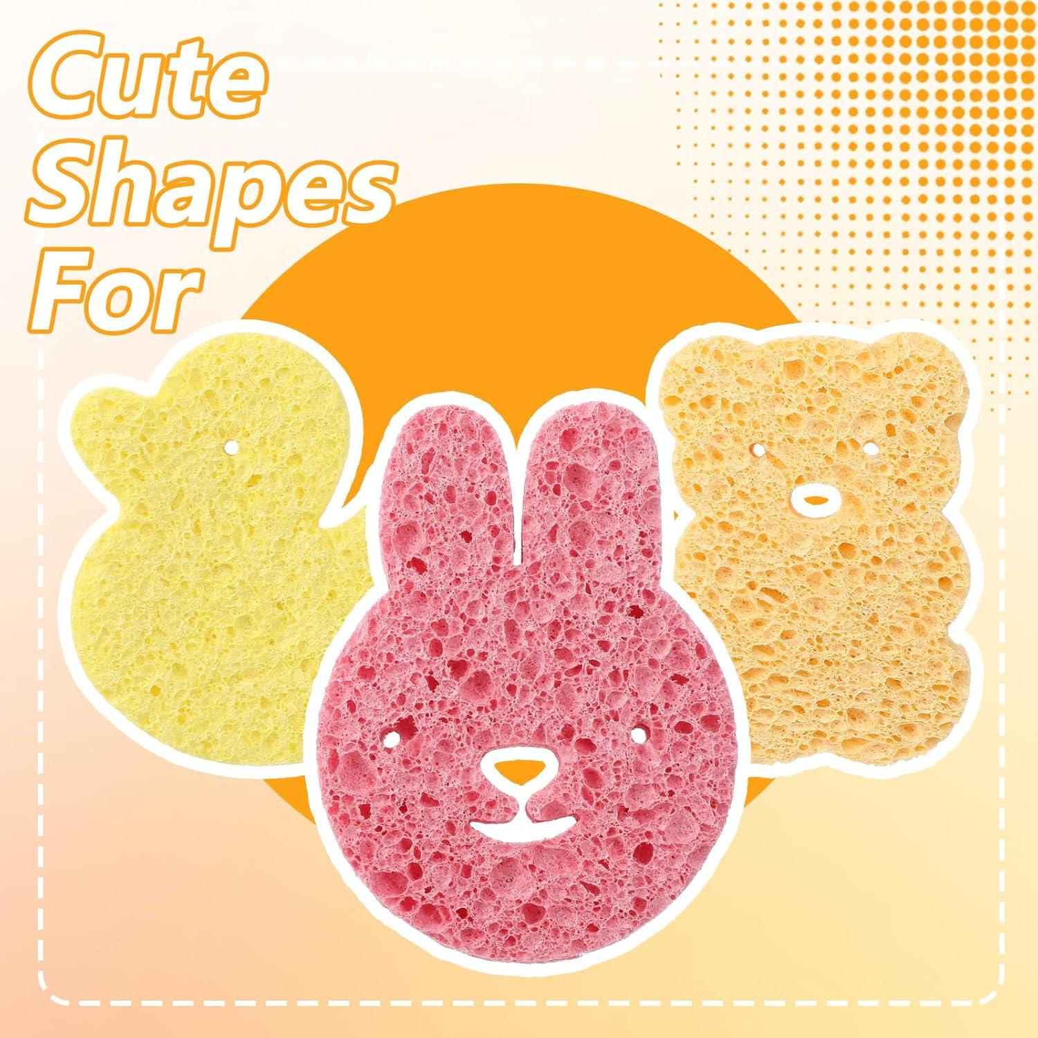 Juego de 3 Esponjas de Baño para Bebés CIATBYYJ - Conejo, Pato, Oso