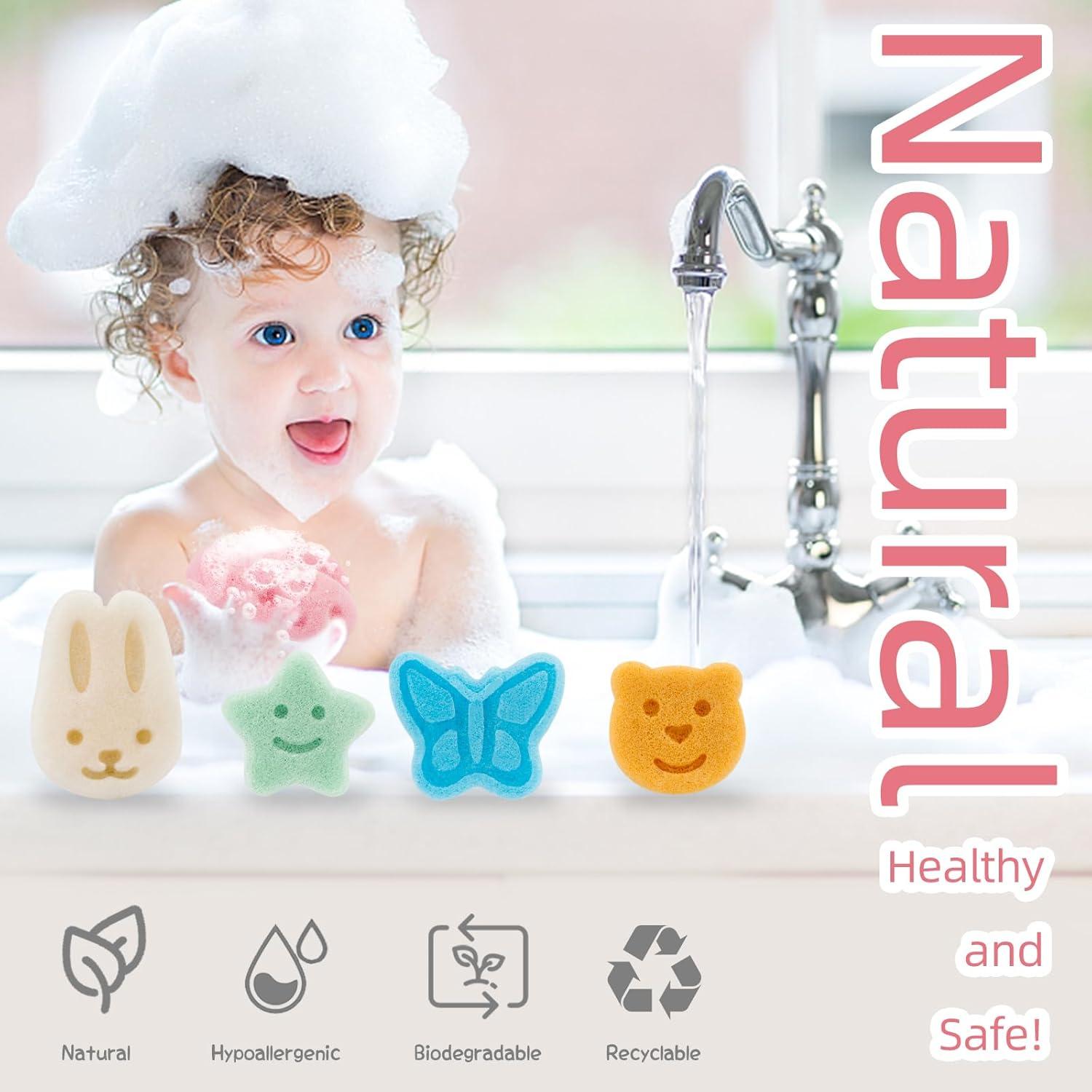 Juego de Esponjas Konjac para Bebés - 5 Piezas Suaves y Naturales