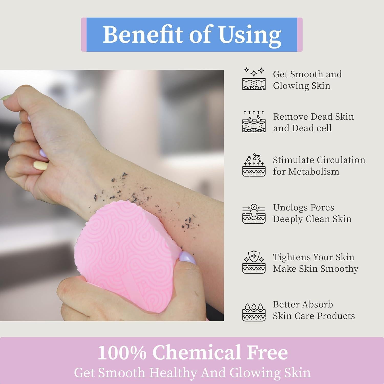 Esponja de Baño Exfoliante BOBI CARE 2 Piezas Suave 3D