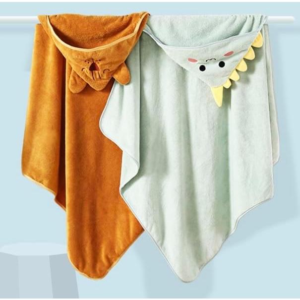 Toalla de Bebé con Capucha Gucilulu - Terciopelo Coral 79x79 cm