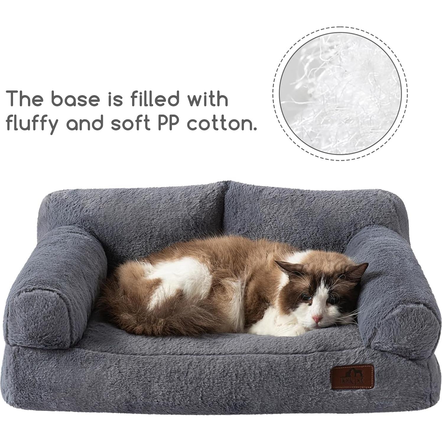 Sofá para Mascotas Hollypet Gris 60x45 cm Suave y Elegante