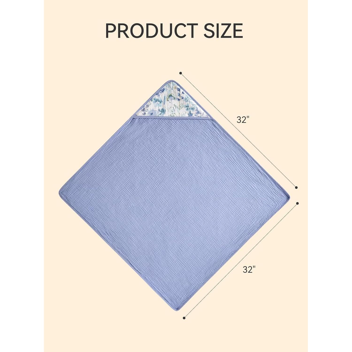 Toallas con Capucha TILLYOU de Muselina para Bebés 81x81 cm - 2 Piezas