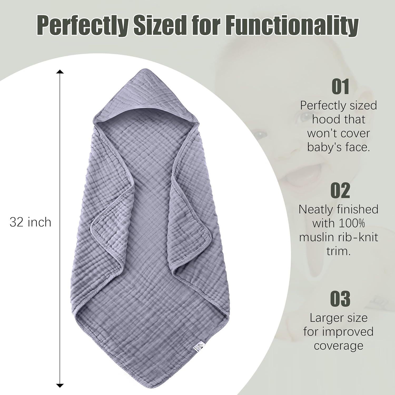 Paquete de 2 Toallas con Capucha Spotted Play 81x81cm Algodón