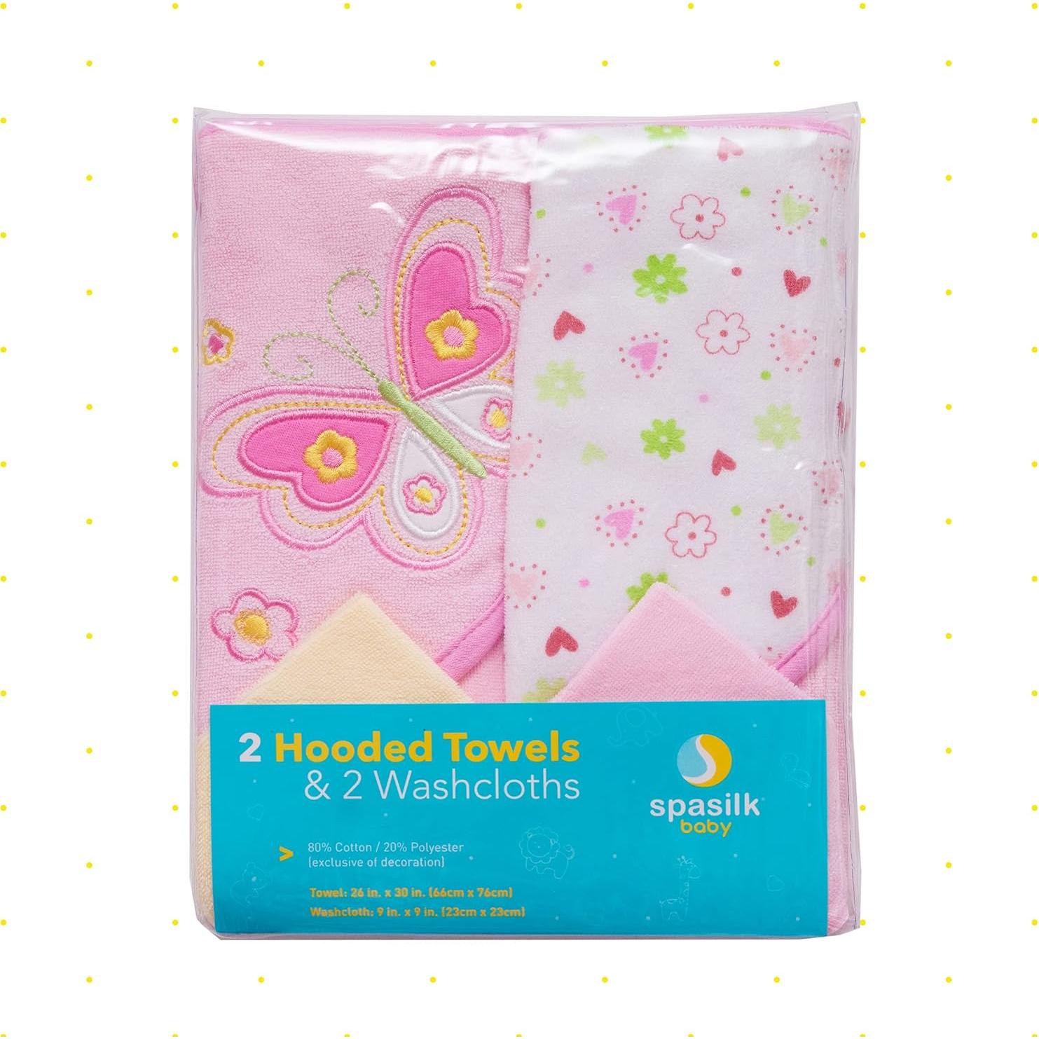 Conjunto de Toallas y Paños de Baño Spasilk Bebé 4 Piezas