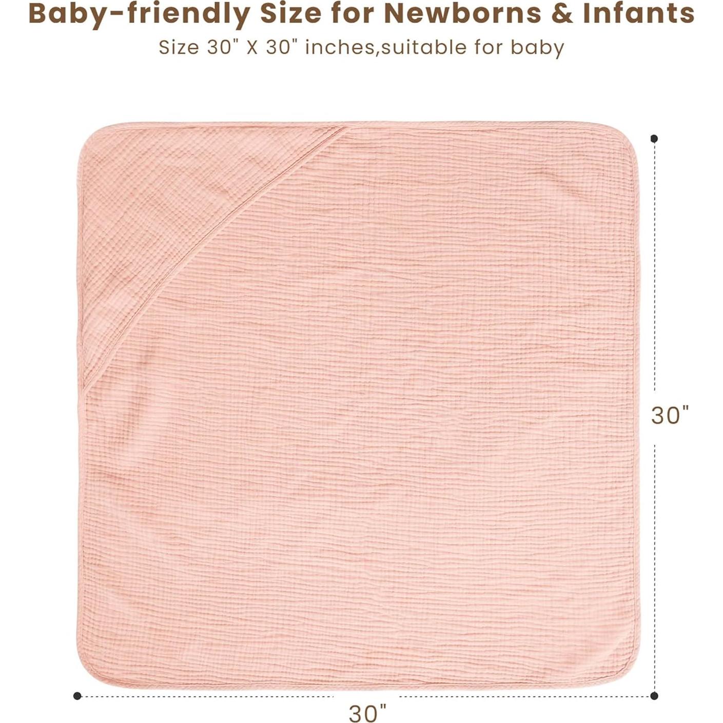 Toallas de Muselina con Capucha Konssy - 2 Piezas 76x76cm