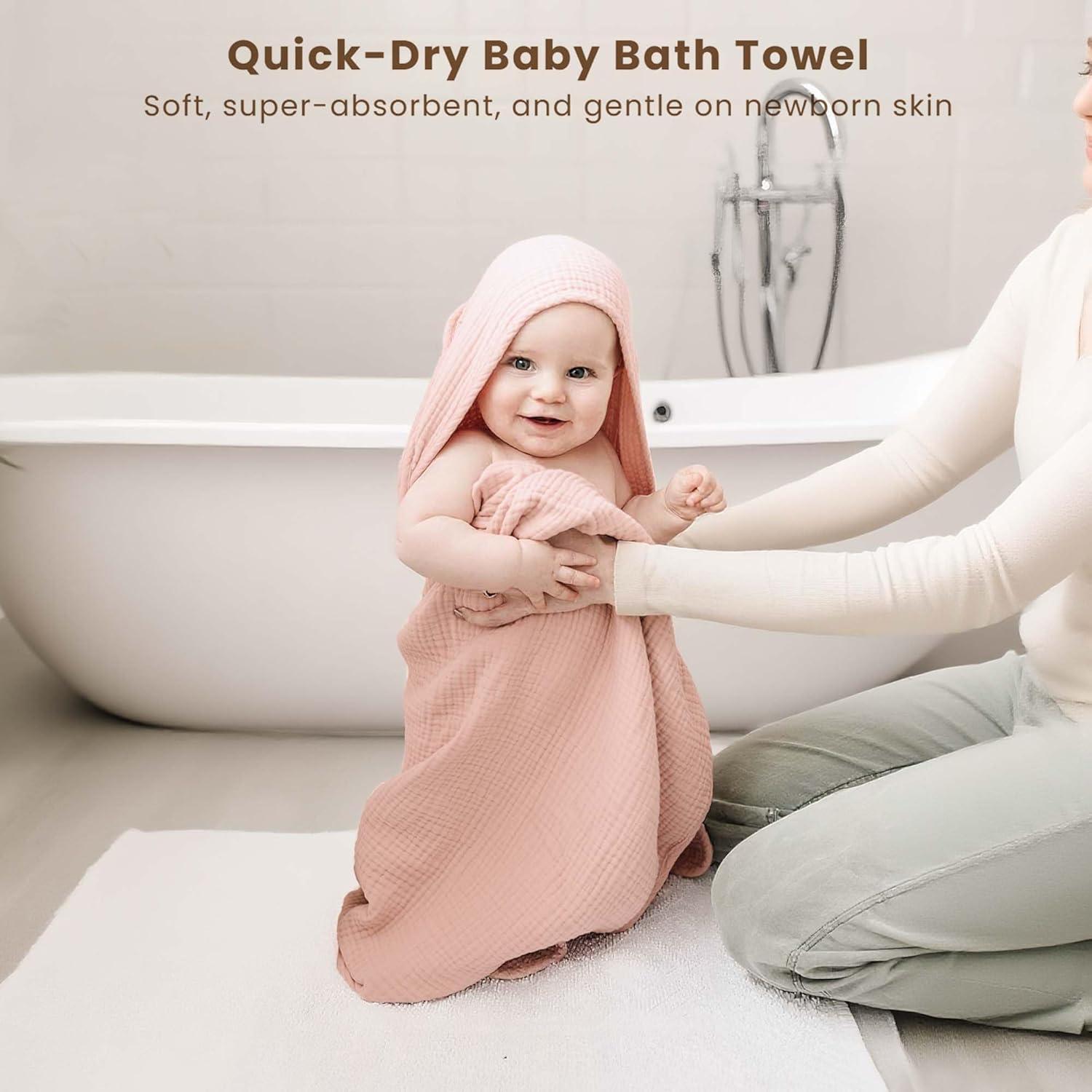 Toallas de Muselina con Capucha Konssy - 2 Piezas 76x76cm