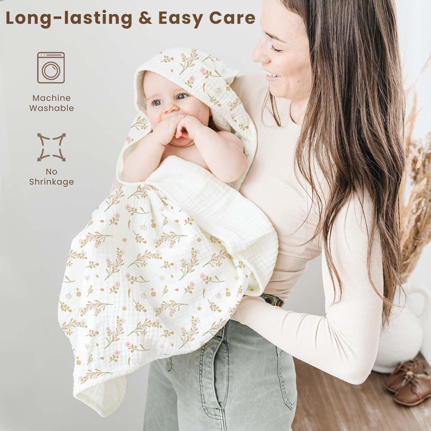 Toallas de Muselina con Capucha Konssy - 2 Piezas 76x76cm