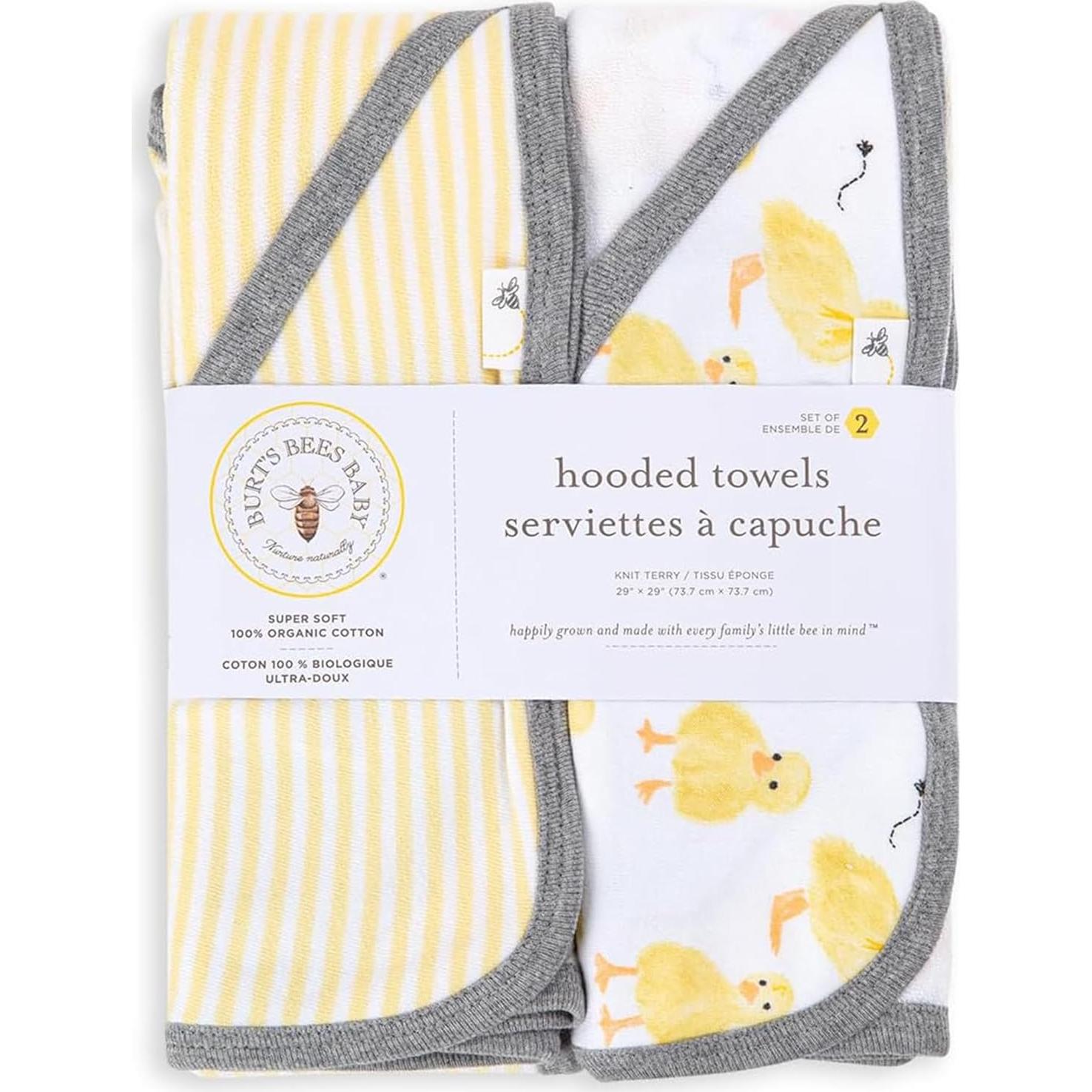 Toallas con Capucha Burts Bees Bebé 2-Pack Algodón Orgánico 73.66 cm