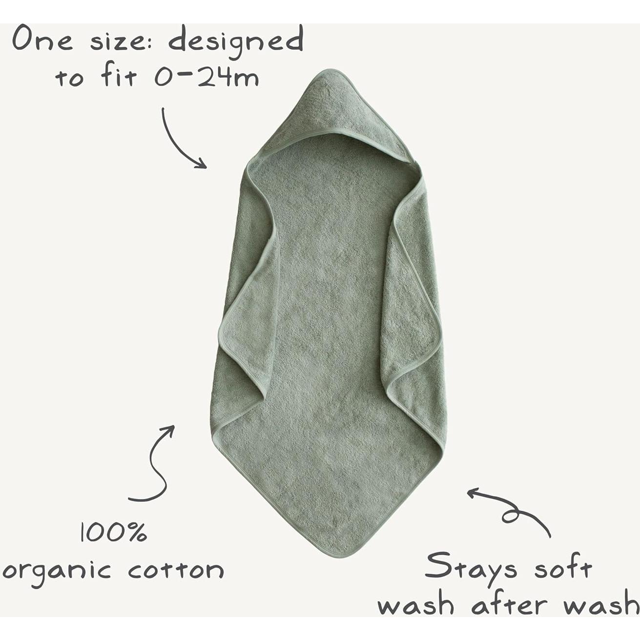 Toalla con Capucha Mushie para Bebé Algodón Orgánico Sonrosado