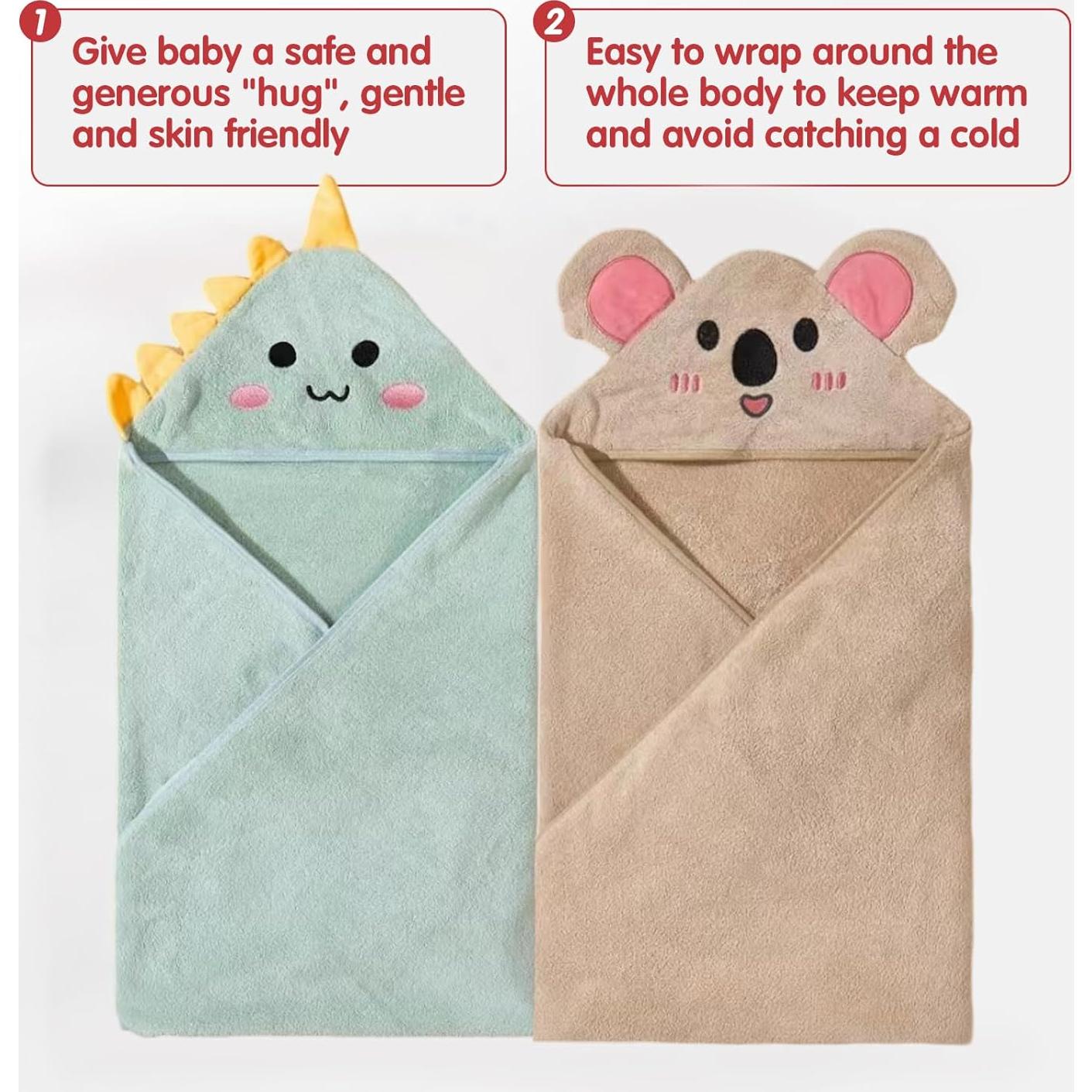 Toallas de Baño para Bebé con Capucha TMIELYBS 4 Pack Suaves