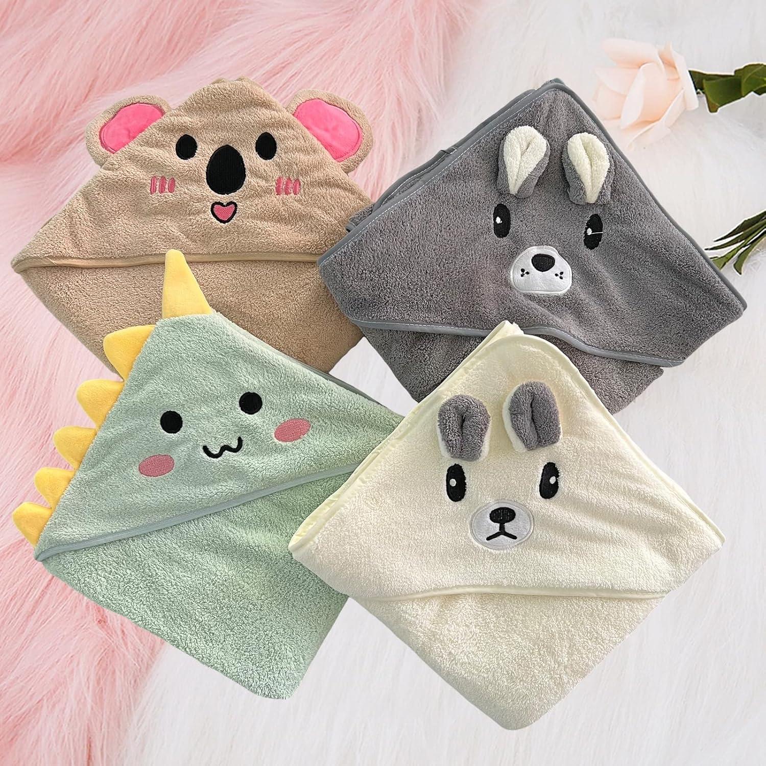 Toallas de Baño para Bebé con Capucha TMIELYBS 4 Pack Suaves