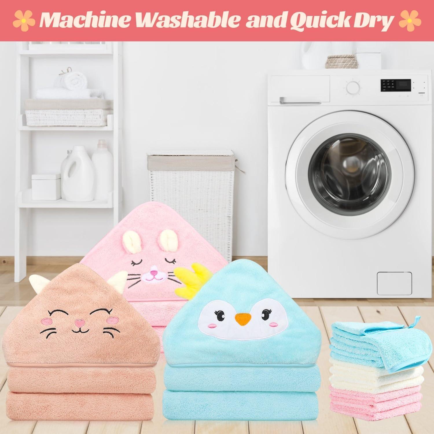 Juego de 12 Toallas de Bebé Sublaga con Capucha 80x80 cm