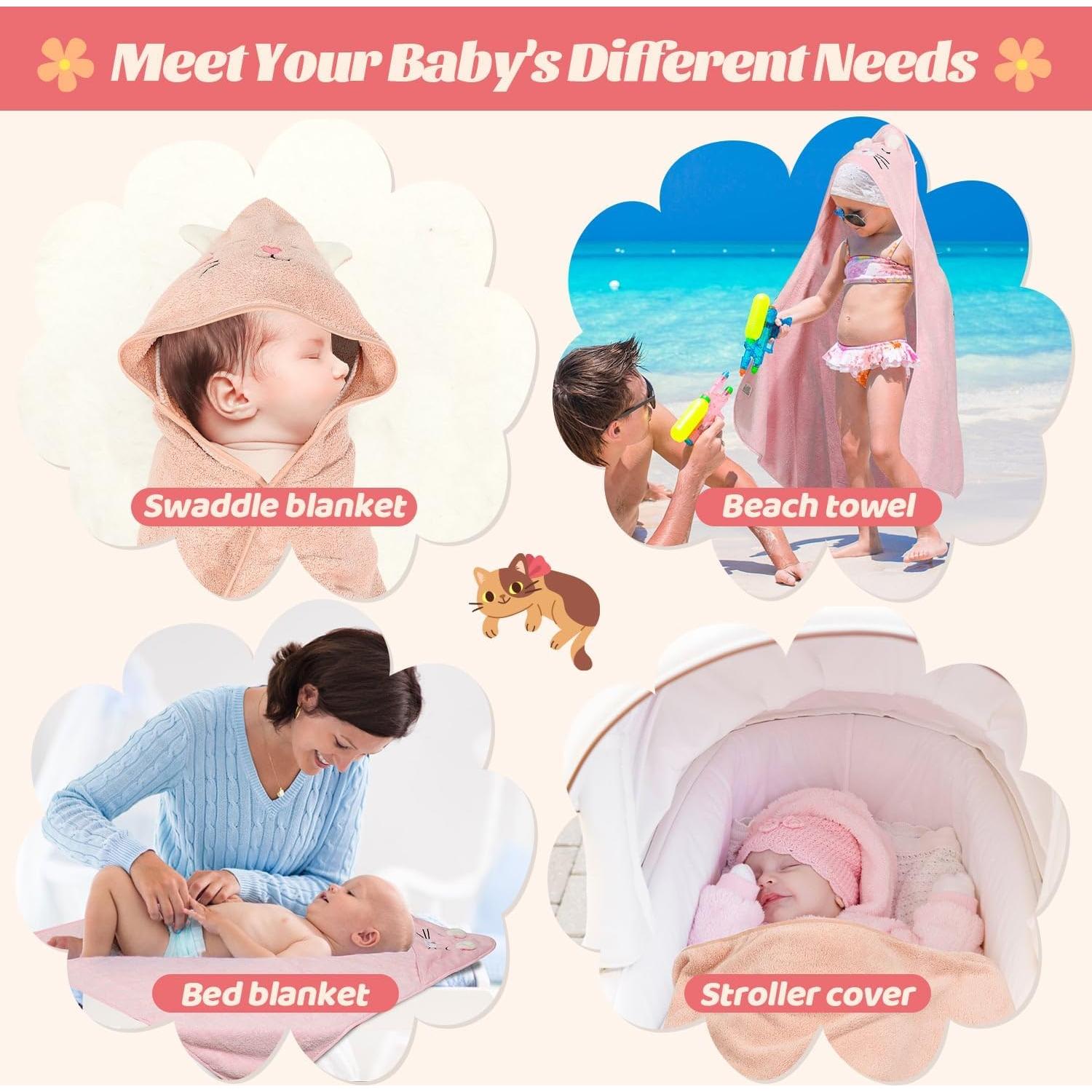 Juego de 12 Toallas de Bebé Sublaga con Capucha 80x80 cm