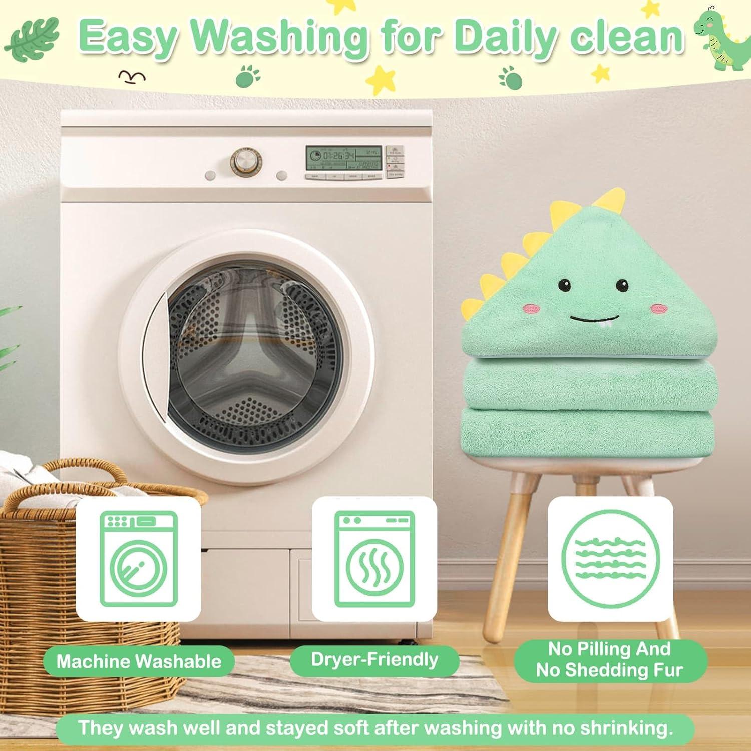 Toallas con Capucha para Bebés Sublaga - 4 Piezas Dinosaurio