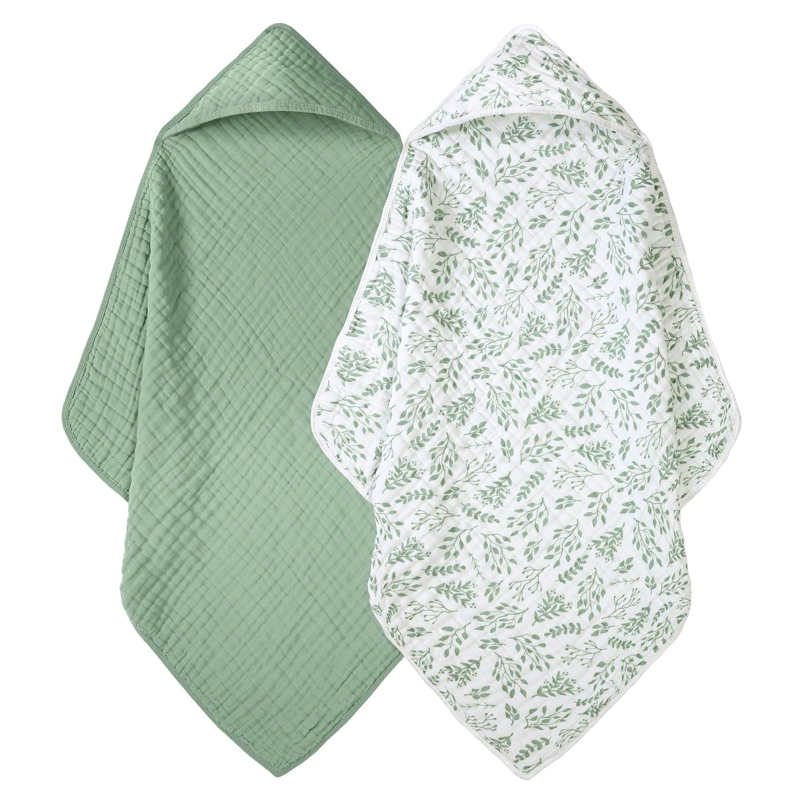 Toallas de Baño con Capucha FIEMOL 100% Algodón Muselina 81x81cm