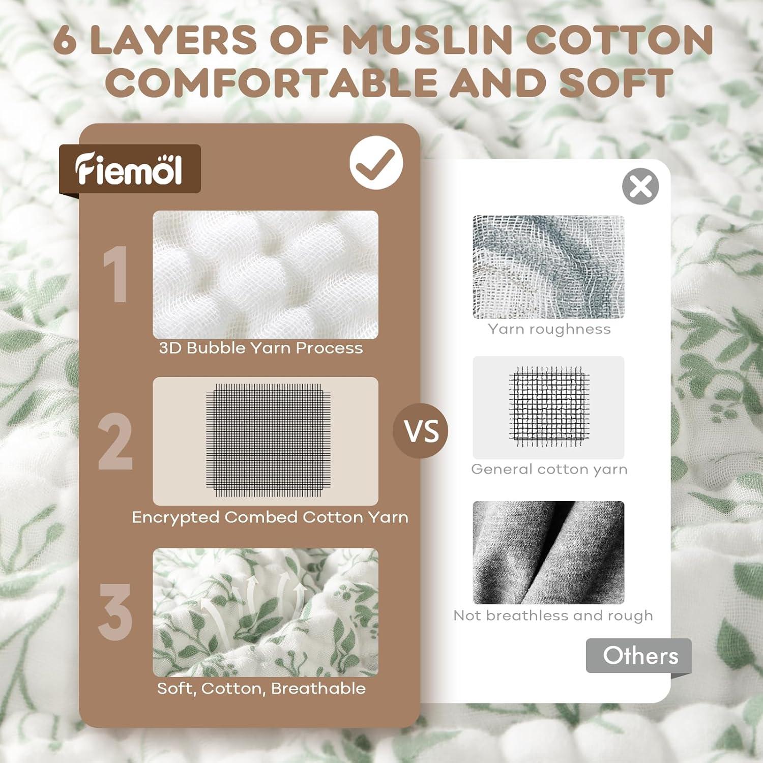 Toallas de Baño con Capucha FIEMOL 100% Algodón Muselina 81x81cm