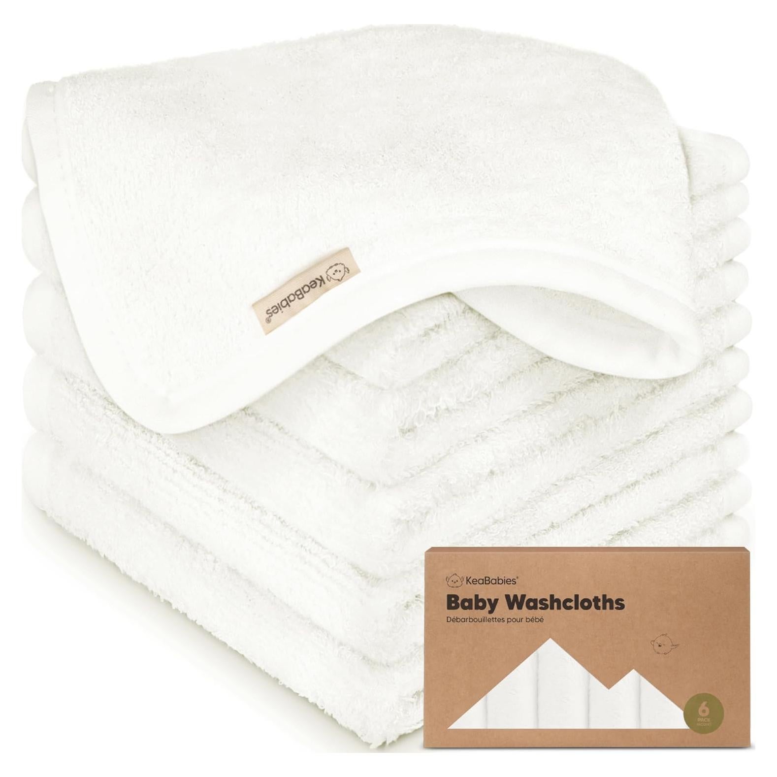 Paquete de 6 Paños de Baño KeaBabies 25x25 cm Viscosa Bambú