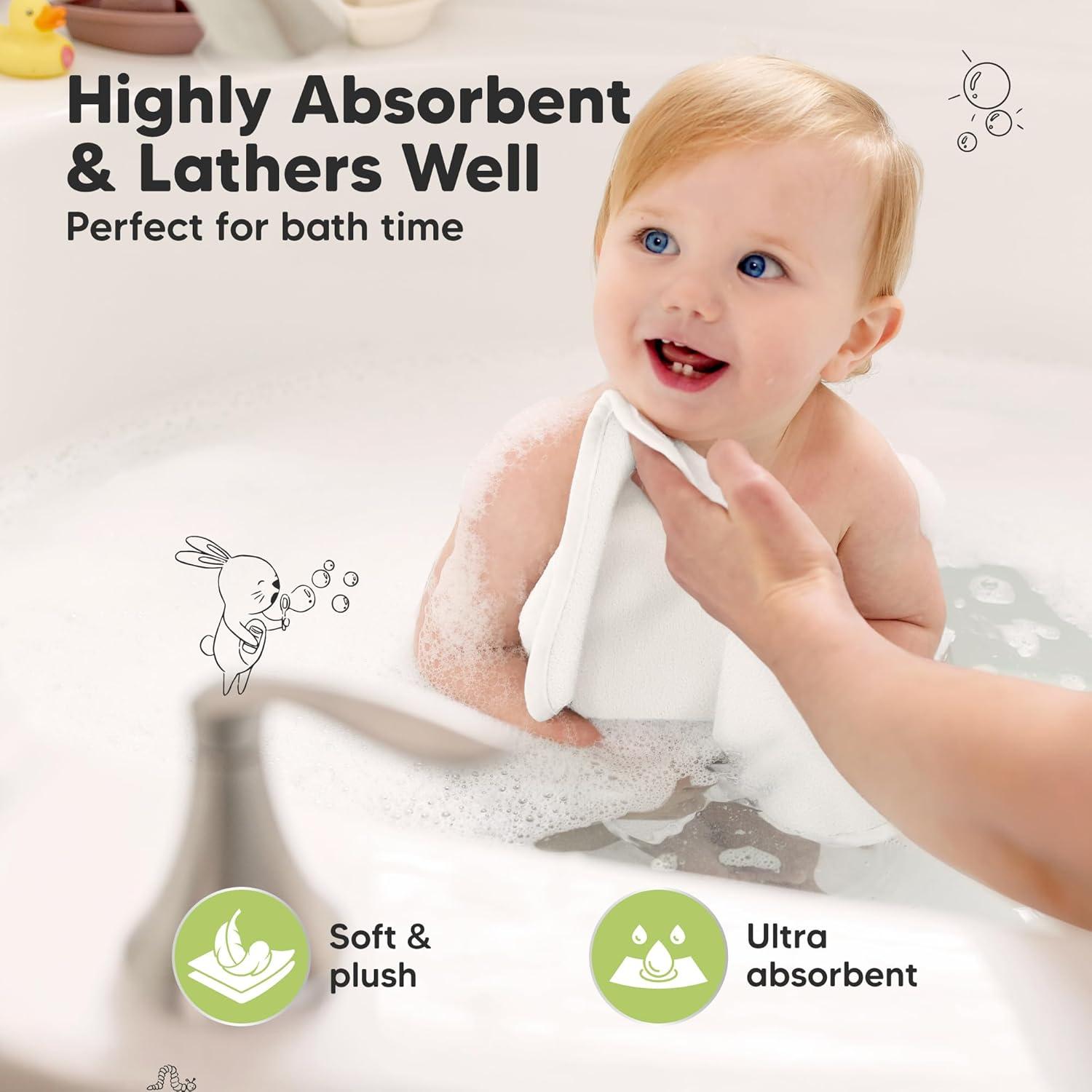 Paquete de 6 Paños de Baño KeaBabies 25x25 cm Viscosa Bambú