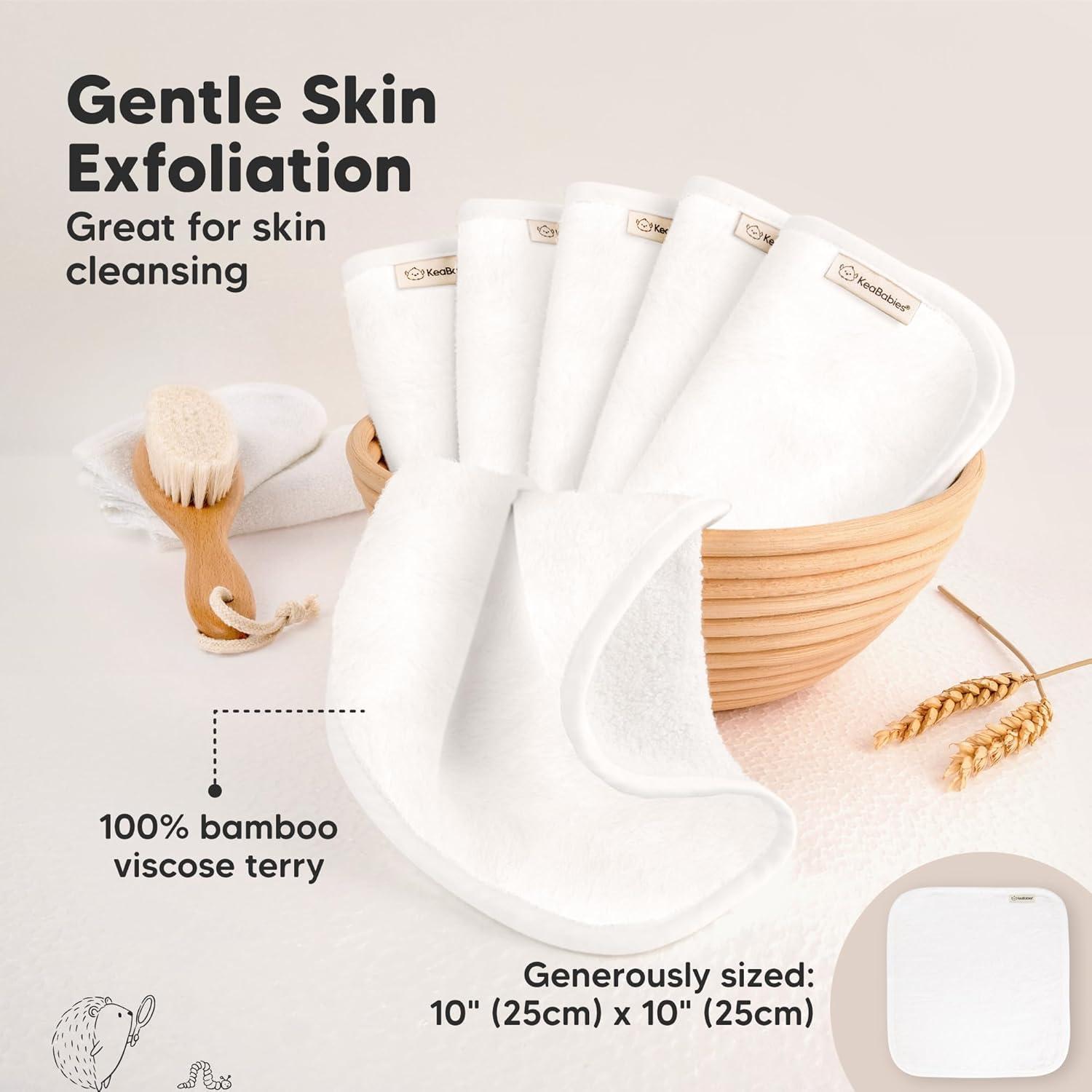 Paquete de 6 Paños de Baño KeaBabies 25x25 cm Viscosa Bambú
