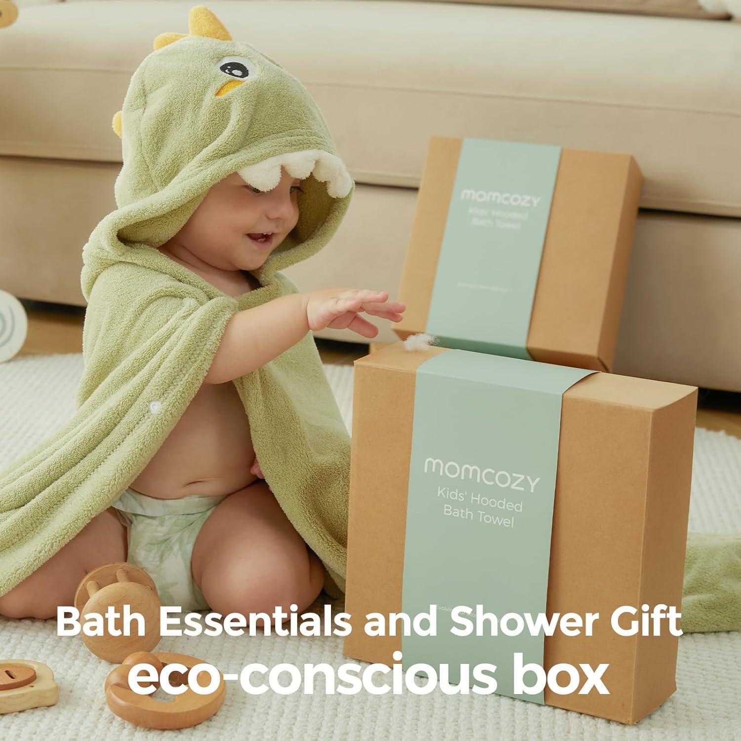 Toalla con Capucha Momcozy 2 Piezas Elefante y Cocodrilo 71x140cm