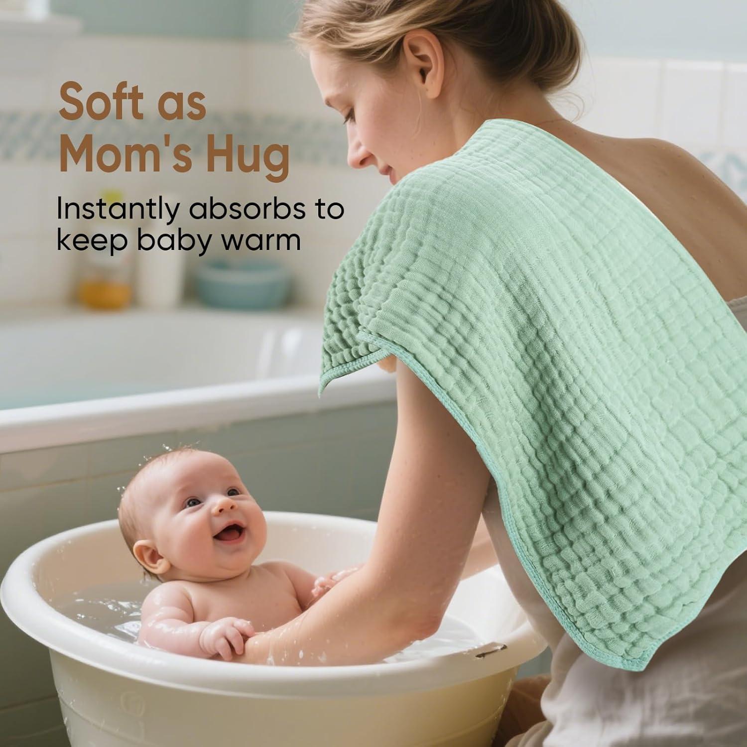 Toalla de baño para bebé MIGIOL 100% algodón muselina 81x81cm