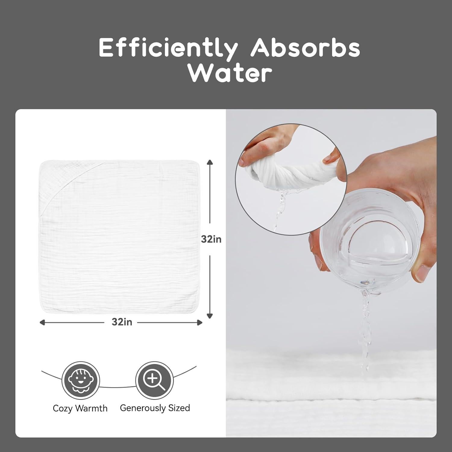 Toalla con Capucha Arnzion para Bebés 81x81 cm Algodón Suave