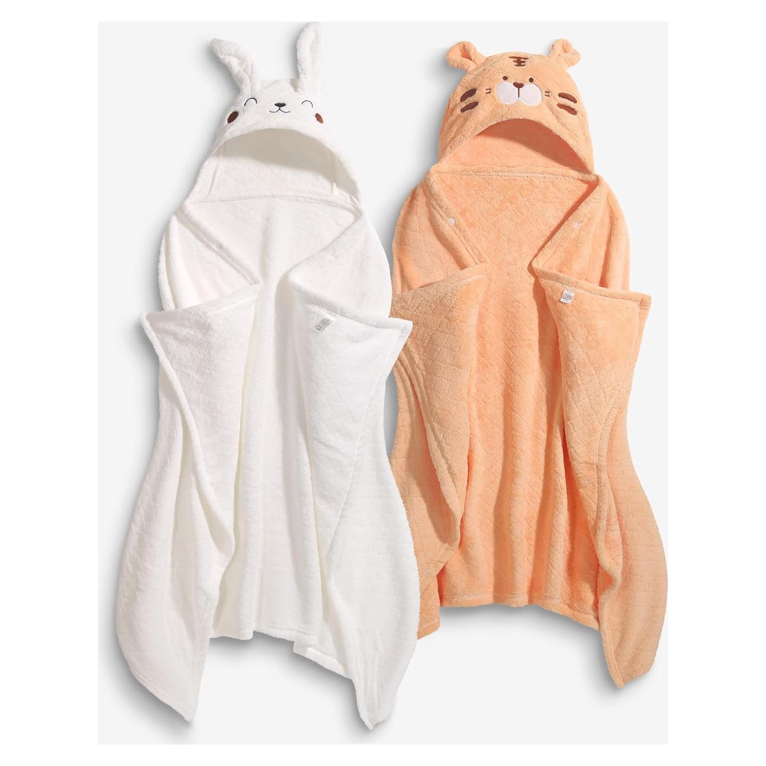 Toallas de Baño con Capucha WODHOY para Niños 2-Pack 127x81cm