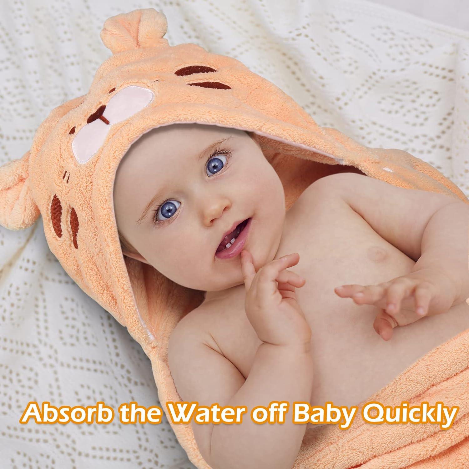 Toallas de Baño con Capucha WODHOY para Niños 2-Pack 127x81cm