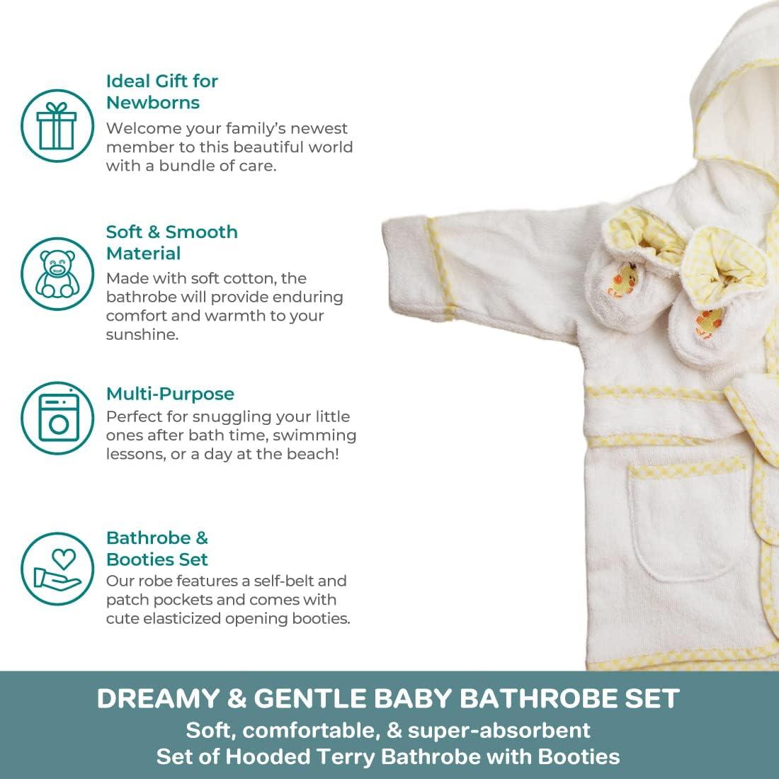 Bata de baño con capucha Spasilk 100% algodón pato blanco