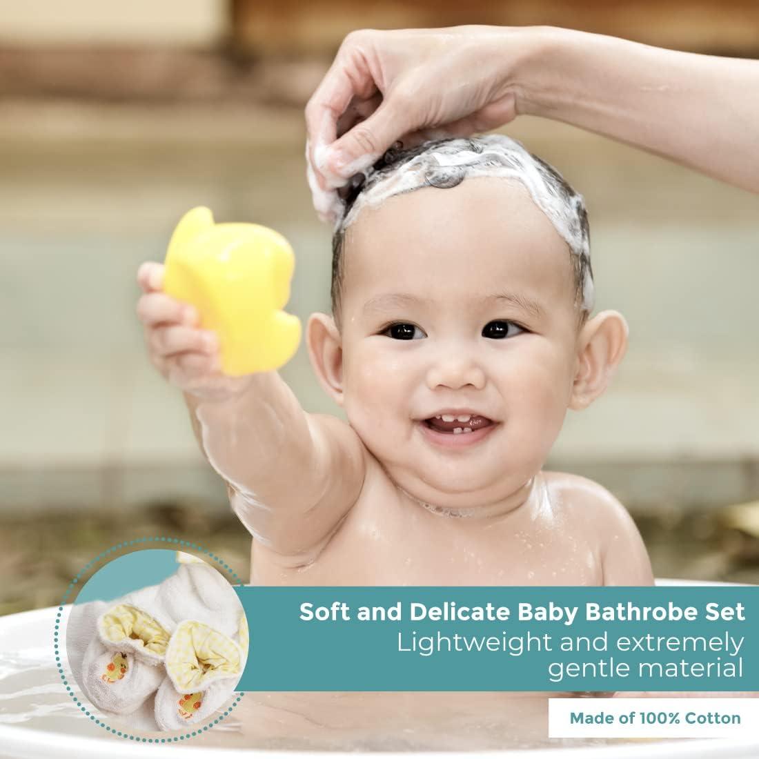 Bata de baño con capucha Spasilk 100% algodón pato blanco