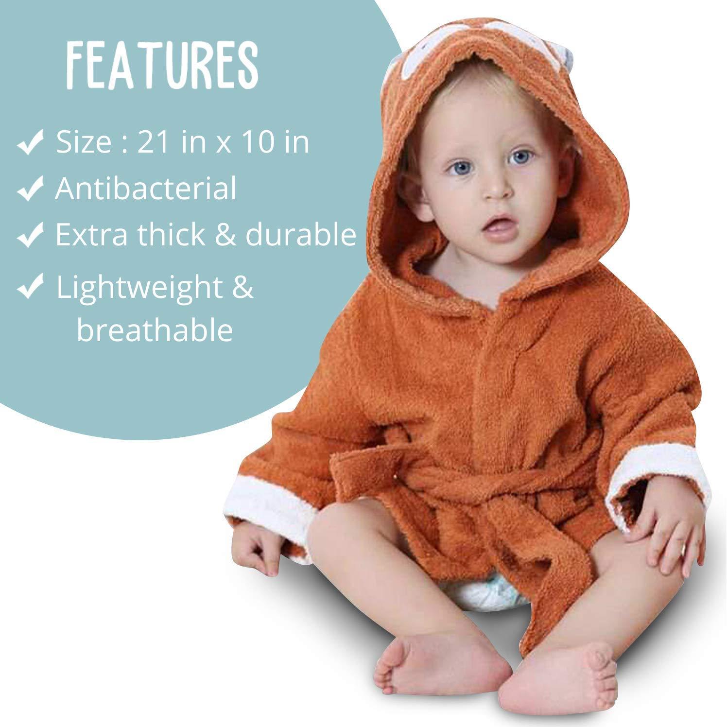 Bata de baño para bebés BlueMello Zorro 100% Algodón Unisex