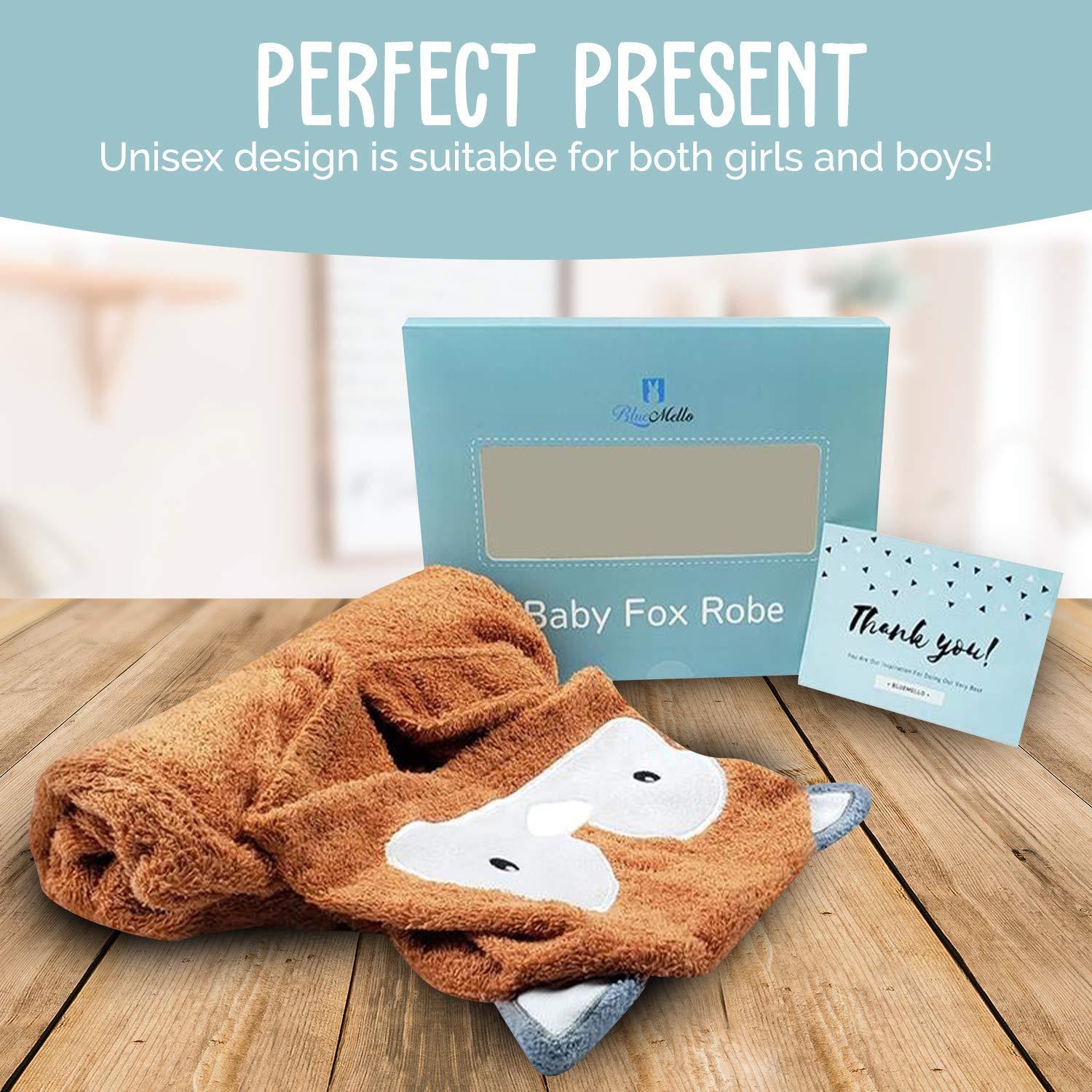 Bata de baño para bebés BlueMello Zorro 100% Algodón Unisex