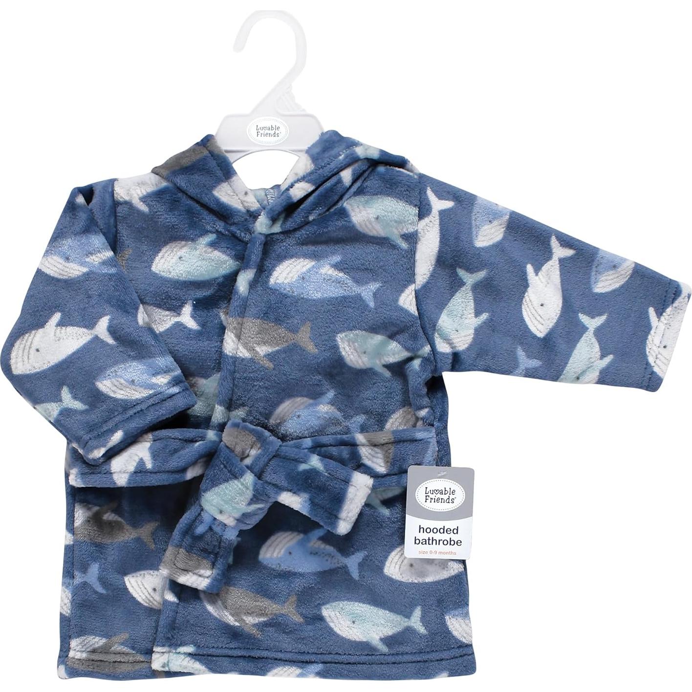 Bata de baño unisex Luvable Friends ballenas 0-9 meses