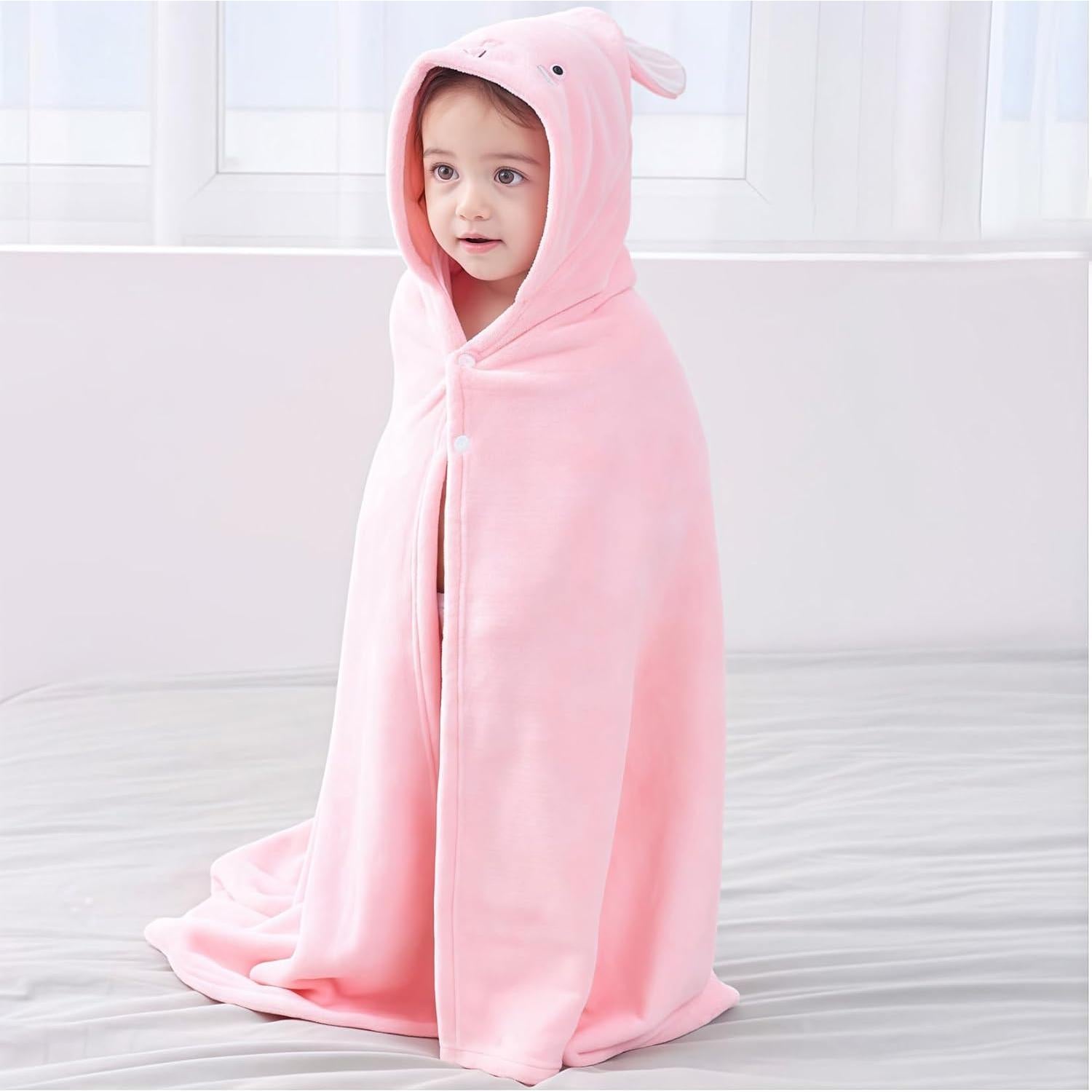 Toalla de baño con capucha IFaryMes 70x140cm Rosa Arcoíris