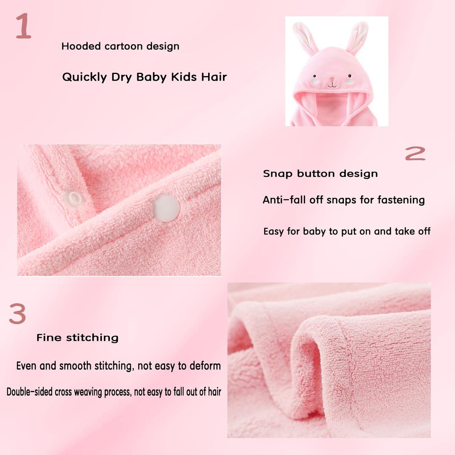 Toalla de baño con capucha IFaryMes 70x140cm Rosa Arcoíris