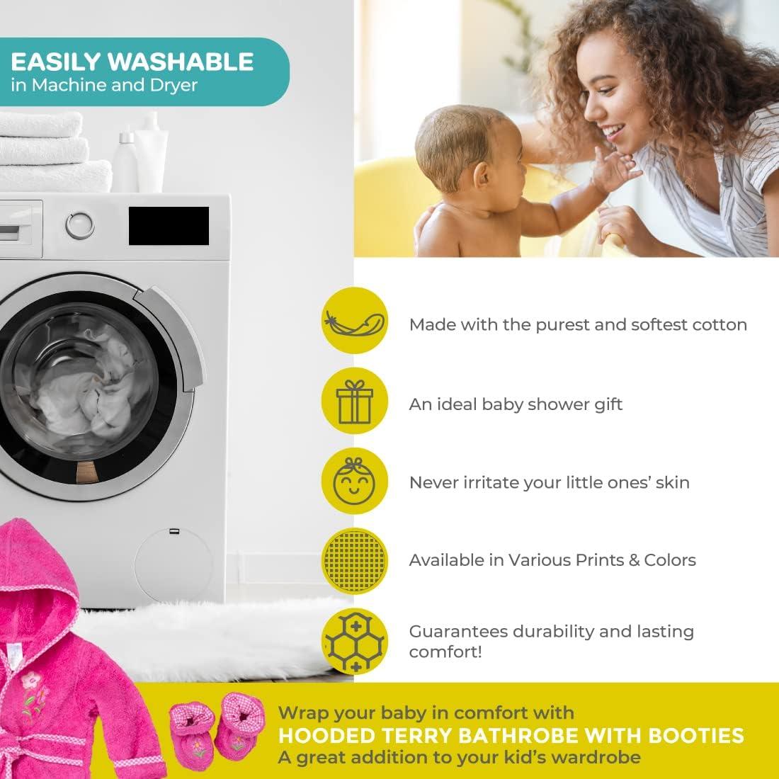 Bata de Baño con Capucha para Bebés Spasilk - Talla Única - Flor Rosa