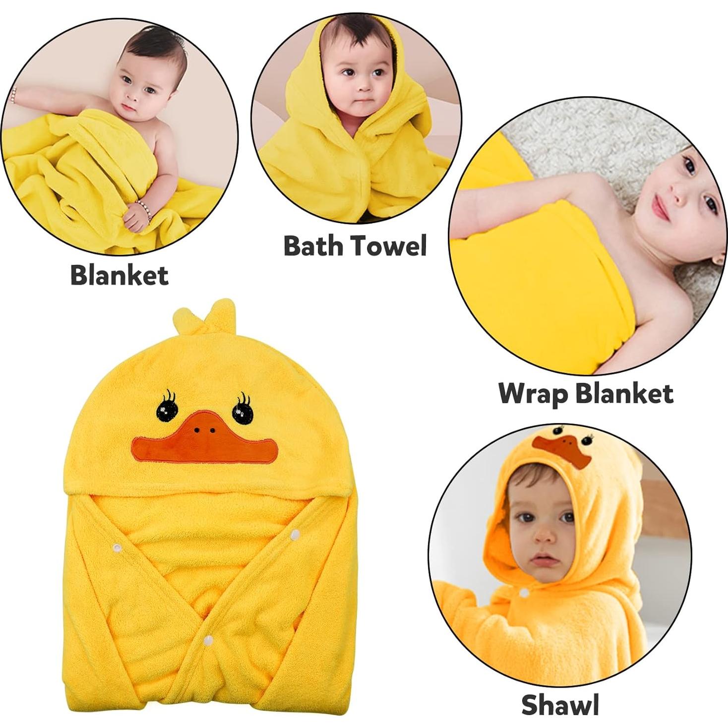 Toalla con Capucha ROMASA para Bebés 70x140 cm Amarillo