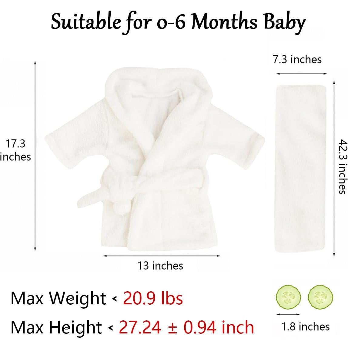 Bata de Fotografía para Bebés M&G Casa - Blanco 0-6 Meses