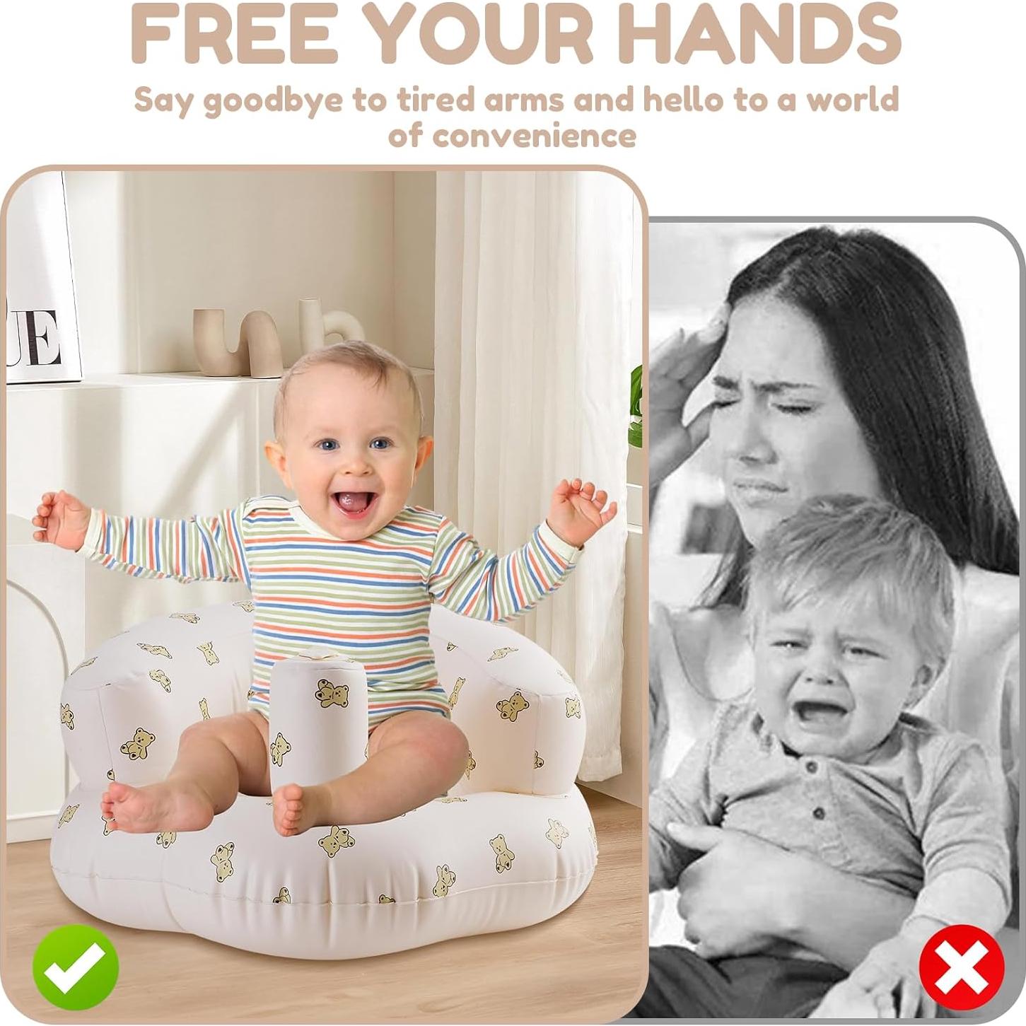 Asiento Inflable para Bebés 3 Meses+ con Bomba - PVC Antideslizante