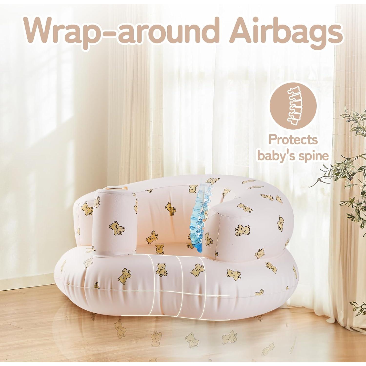 Asiento Inflable para Bebés 3 Meses+ con Bomba - PVC Antideslizante